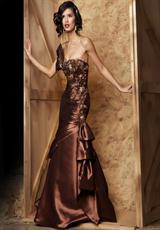 MacDuggal Couture 7176D.  Available in Chocolate, Peacock 